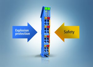 The new ELX EtherCAT Terminals with added TwinSafe SC technology enable highly compact safety solutions in hazardous areas. Picture: Beckhoff Automation