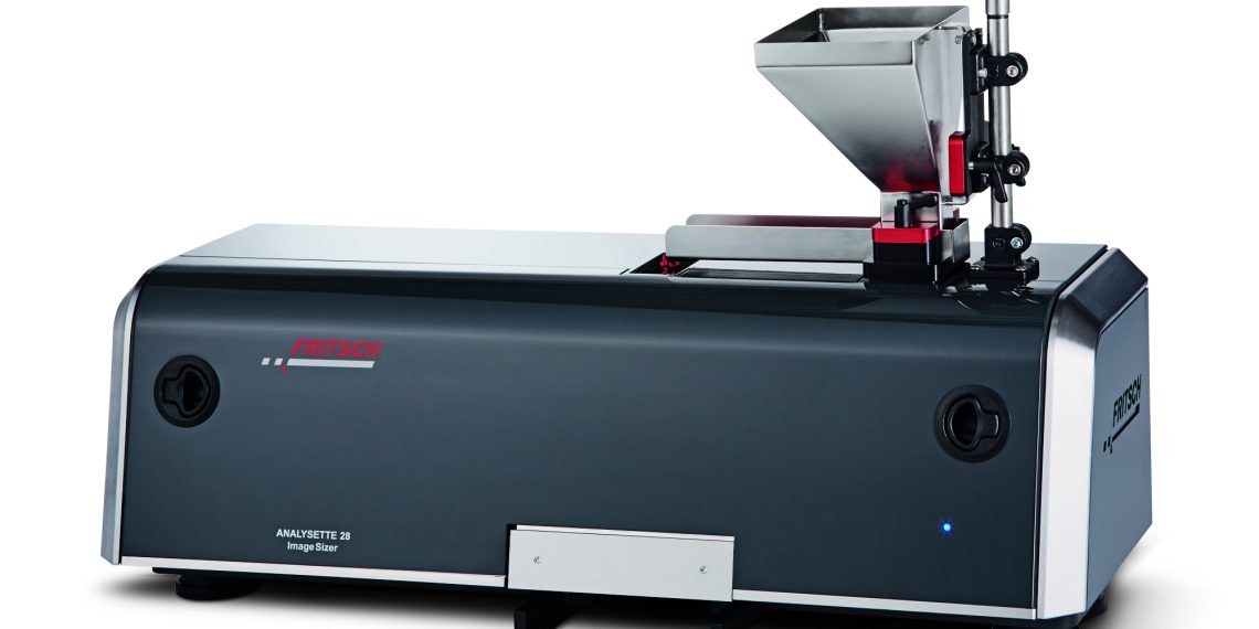 Particle Sizer ANALYSETTE 28 ImageSizer for dry measurement of powders and bulk solids. (Picture: Fritsch)