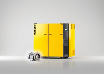 The variable-speed versions of Kaeser’s CSD/CSDX series rotary screw compressors feature a synchronous reluctance drive system from Siemens. (Picture: Kaeser)