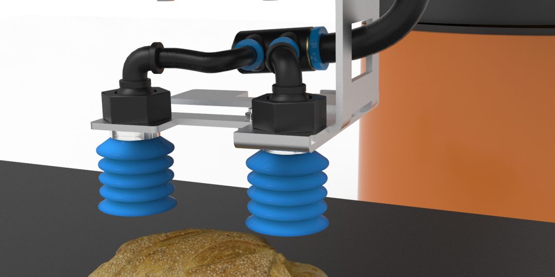 Able to handle thin pasta sheets, the food approved suction cup showcases Piab's vacuum expertise.