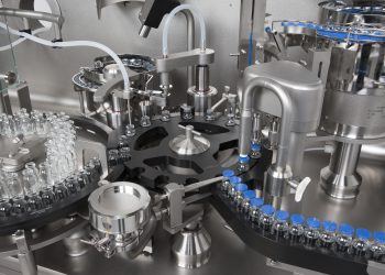 automatic machine for filling and closing bottles. Bausch+Ströbel