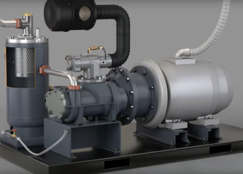 Air / oil separation in a CompAir air compressor (metric version)