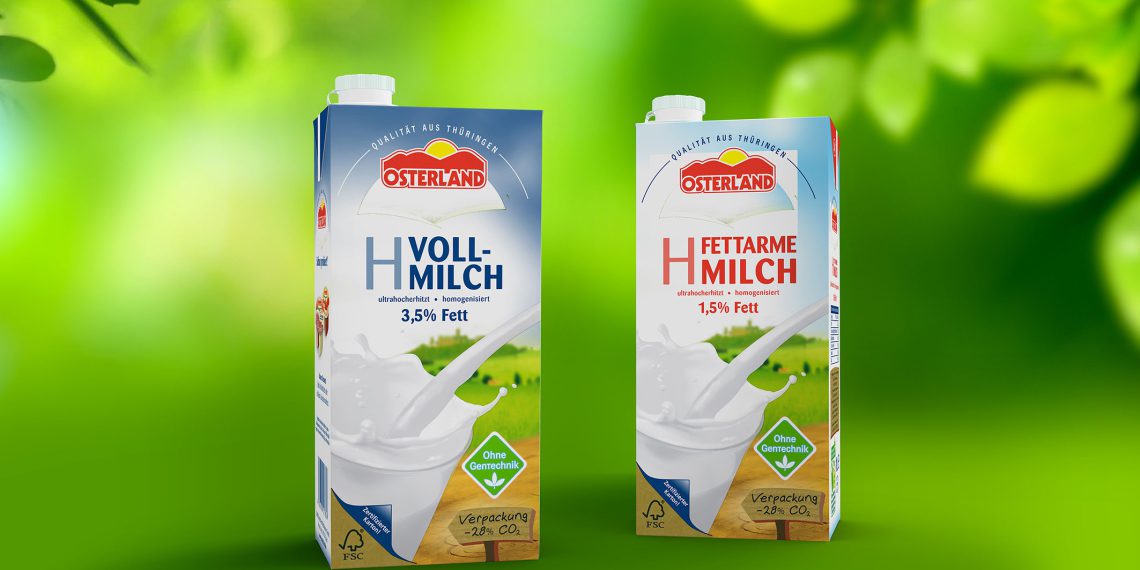 SIG’s combibloc EcoPlus, the world’s first and only aluminium-free aseptic carton, has hit a milestone of 1 billion packs filled. The 1 billionth pack was filled by DMK Group, Germany’s largest dairy cooperative. (Picture: SIG)
