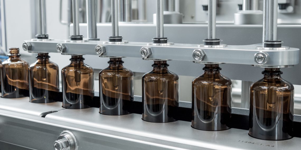 The Groninger Business Line FlexCare 100 for processing Consumer Healthcare bottles.