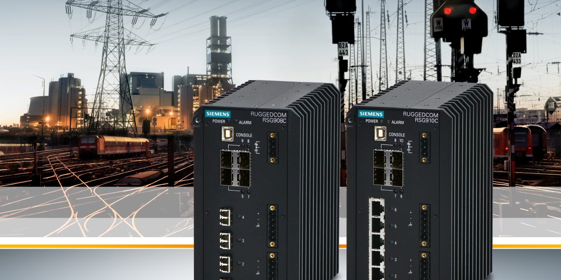 Two new compact rugged Ethernet switches have just been added to Siemens Ruggedcom portfolio. The IEEE 1588 conformant Ruggedcom RSG908C and Ruggedcom RSG910C reduce the total cost of ownership by combining precision timing information and data communications onto a single network.