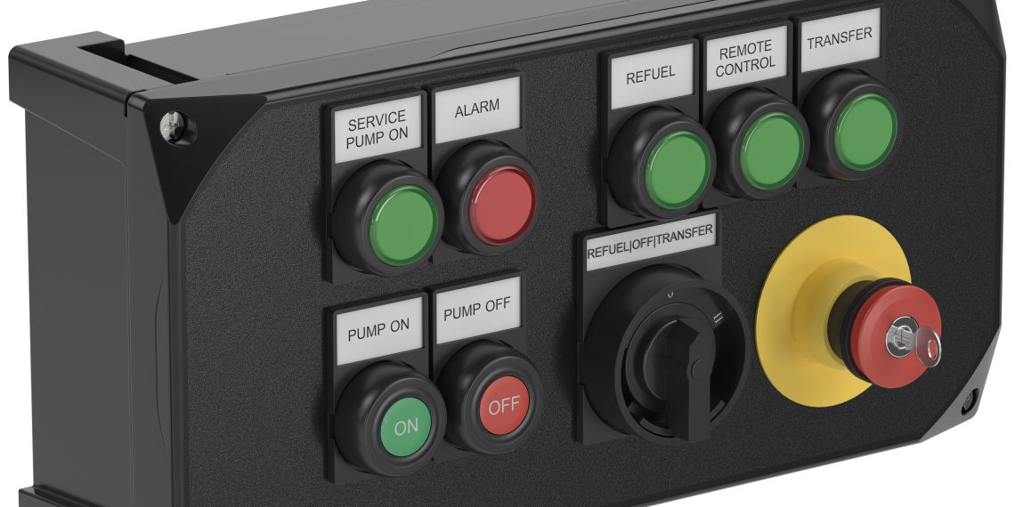 Freely configurable control station with control elements and accessories: Pump control. (Picture: Pepperl+Fuchs)