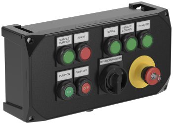 Freely configurable control station with control elements and accessories: Pump control. (Picture: Pepperl+Fuchs)