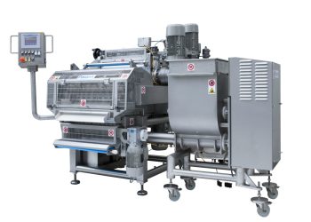 MRD540 single sheet filling and forming machine for fresh pasta with a lobe pump for filling dosage.
