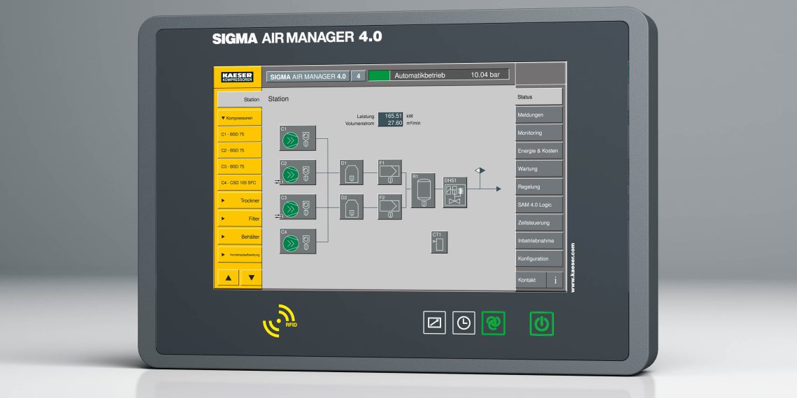 The Sigma Air Manager 4.0 provides the foundation for the new Sigma Smart Air service capability. Picture: Kaeser Kompressoren