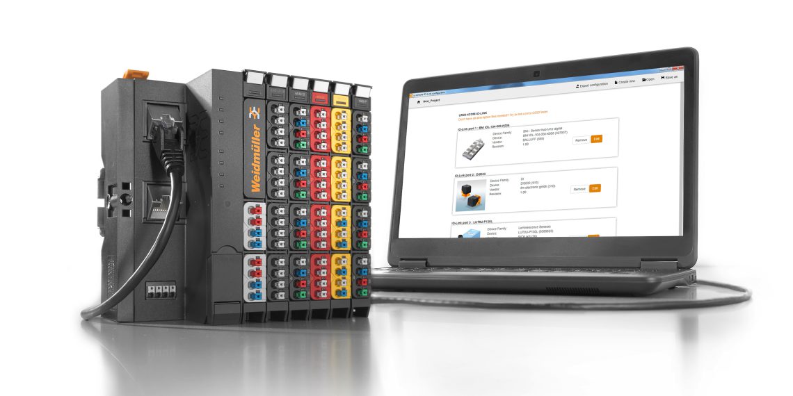 The Software tool u-remote IO-Link configurator can be used to integrate, parametrise or configure IO-Link devices on the Web very easily. Picture: Weidmüller