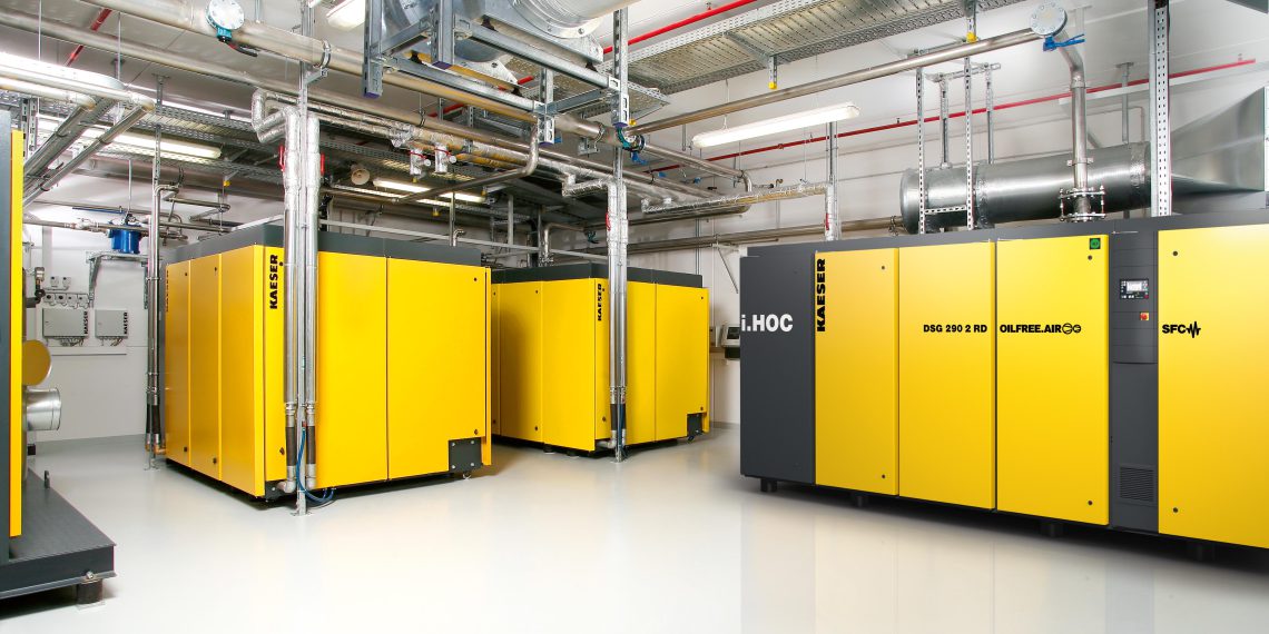 Dry-running rotary screw compressors with the new i.HOC integrated attachment rotation dryer deliver a reliable and stable supply of quality compressed air with pressure dew points to minus 30 degrees Celsius. They also save energy and space. Picture: Kaeser