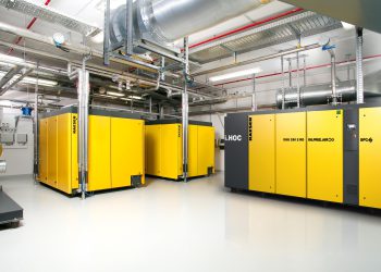 Dry-running rotary screw compressors with the new i.HOC integrated attachment rotation dryer deliver a reliable and stable supply of quality compressed air with pressure dew points to minus 30 degrees Celsius. They also save energy and space. Picture: Kaeser
