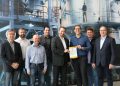 Recognition of R. STAHL as "ETL HazLoc Panel Shop" by certification company Intertek from left to right Hans-Peter Kollmar, Mathias Müller, Jürgen Poidl, Steffen Barkow, Tobias Popp, Luke Ricks (Intertek USA), Paul Exner, Dirk Dudziak (both Intertek Germany).