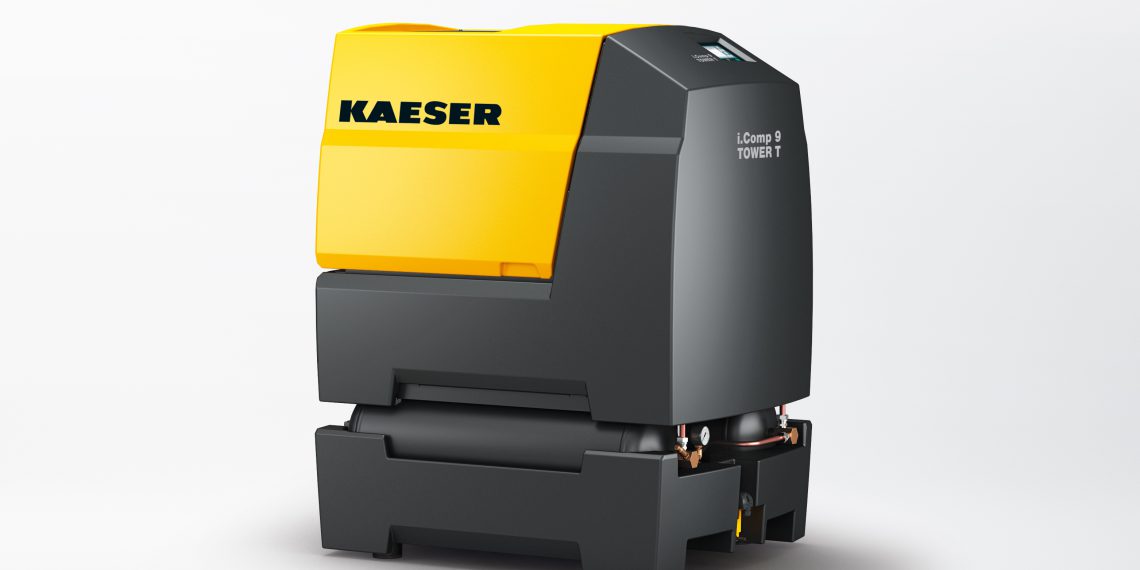 The stationary ‘Tower’ version of the durable, variable speed and powerful i.Comp workshop compressor provides a dependable supply of quality compressed air for workshop business environments. Picture: Kaeser Kompressoren
