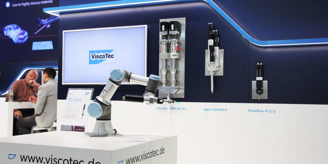 The new Viscotec products at the productronica 2020 in Munich. (Picture: Viscotec)